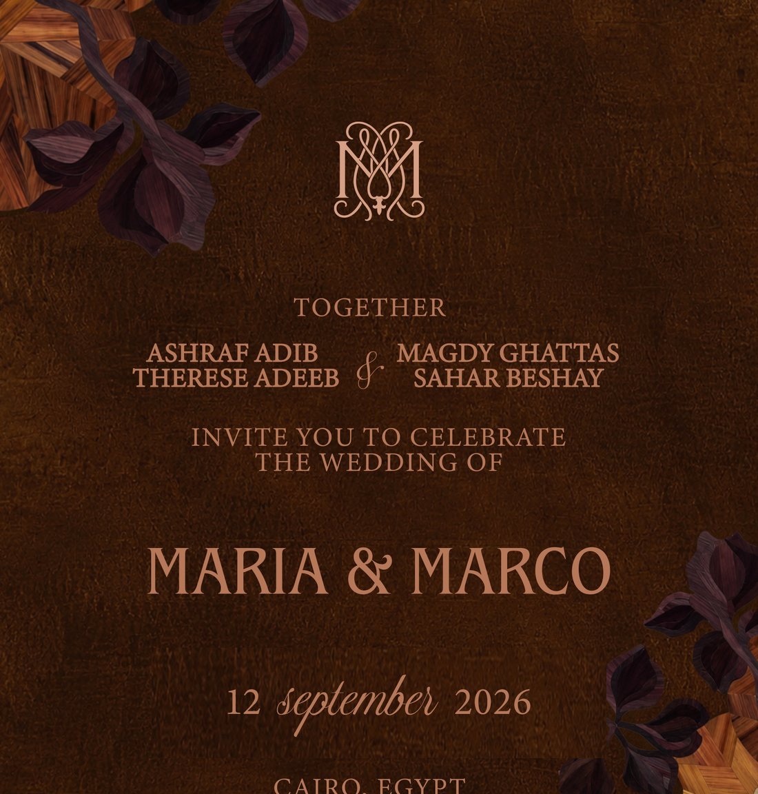 Maria & Marco — 12 September 2026, Cairo, Egypt